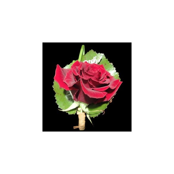 BOUTONNIERE ROSE ROUGE
